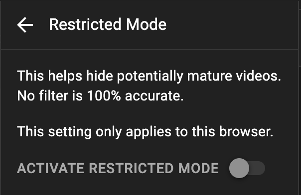 How to enable parental controls via Restricted Mode of Youtube