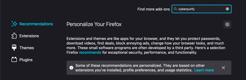 Porn blocker for Firefox