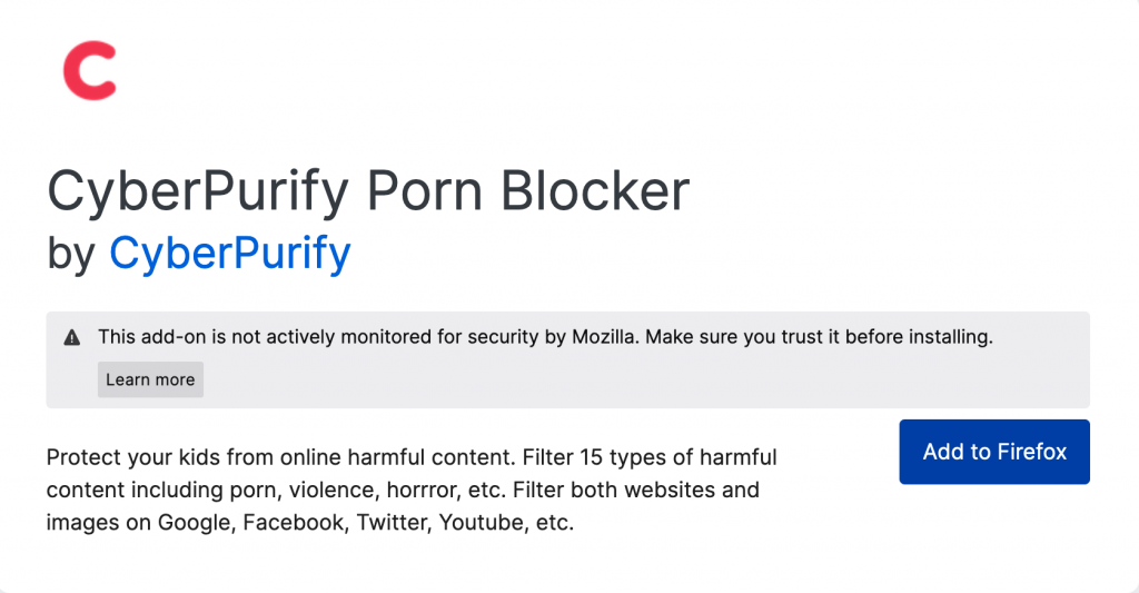 Block porn on Firefox